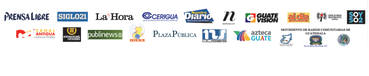 Logos de algunos de los medios miembros de Periodistas por Guate