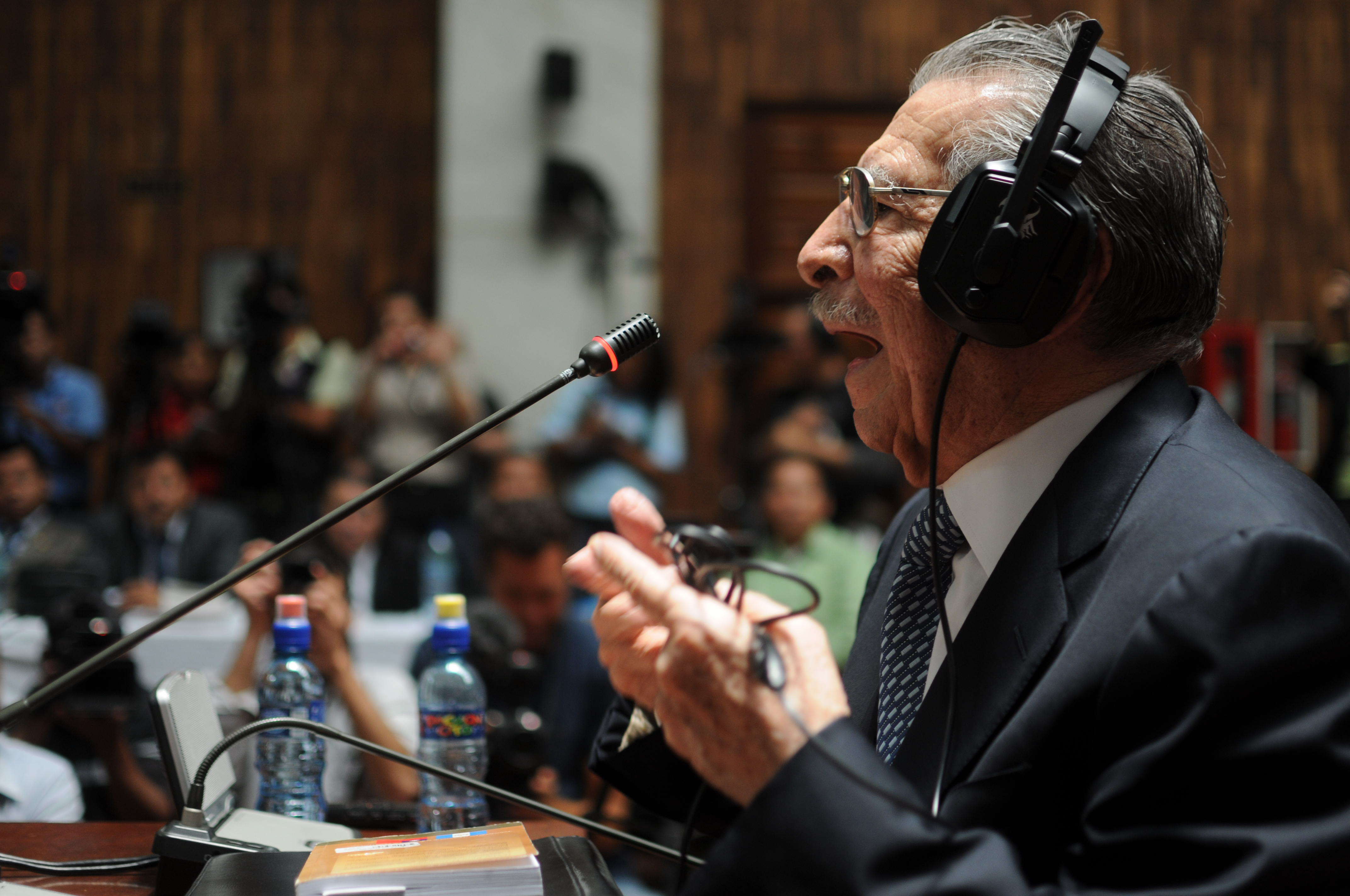 Ríos Montt, durante su declaración por el juicio por genocidio contra el pueblo ixil, en abril de 2013.