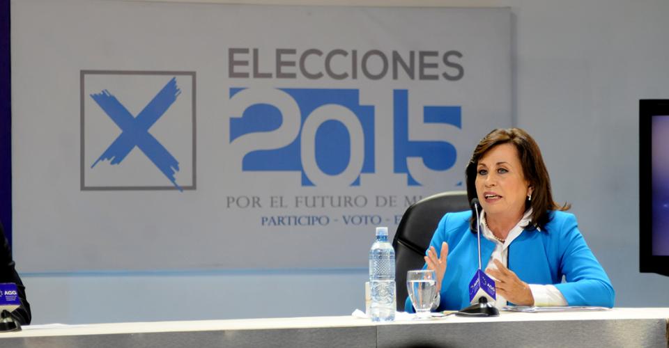 Sandra Torres, candidata presidencial de la Unidad Nacional de la Esperanza (UNE).
