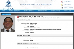 Juan Carlos Monzón Rojas en la lista de los buscados por la Interpol. 